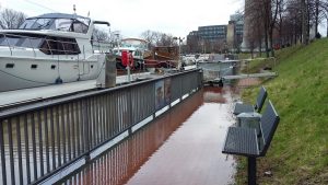 Hochwasser 2018 am Rhein und die Schifffahrt ruht