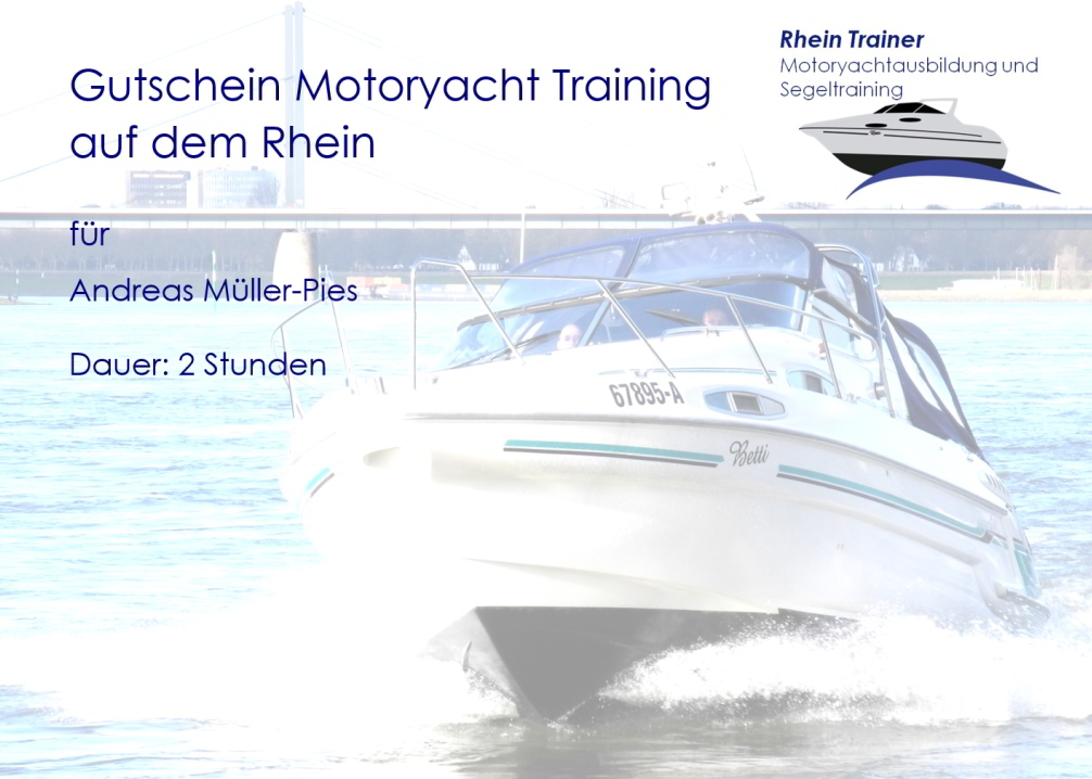 Gutscheine für Rhein Trainer Ausbildung - Sportboot selber fahren - Jochen Schweizer - Mydays - JSMD